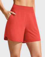 G4Free - Chillwhisp Built-in Brief Liner High Waist Athletic Shorts -GF26E710AA-S-GF26E710AB-M-GF26E710AC-L-GF26E710AD-XL-GF26E710AE-XXL