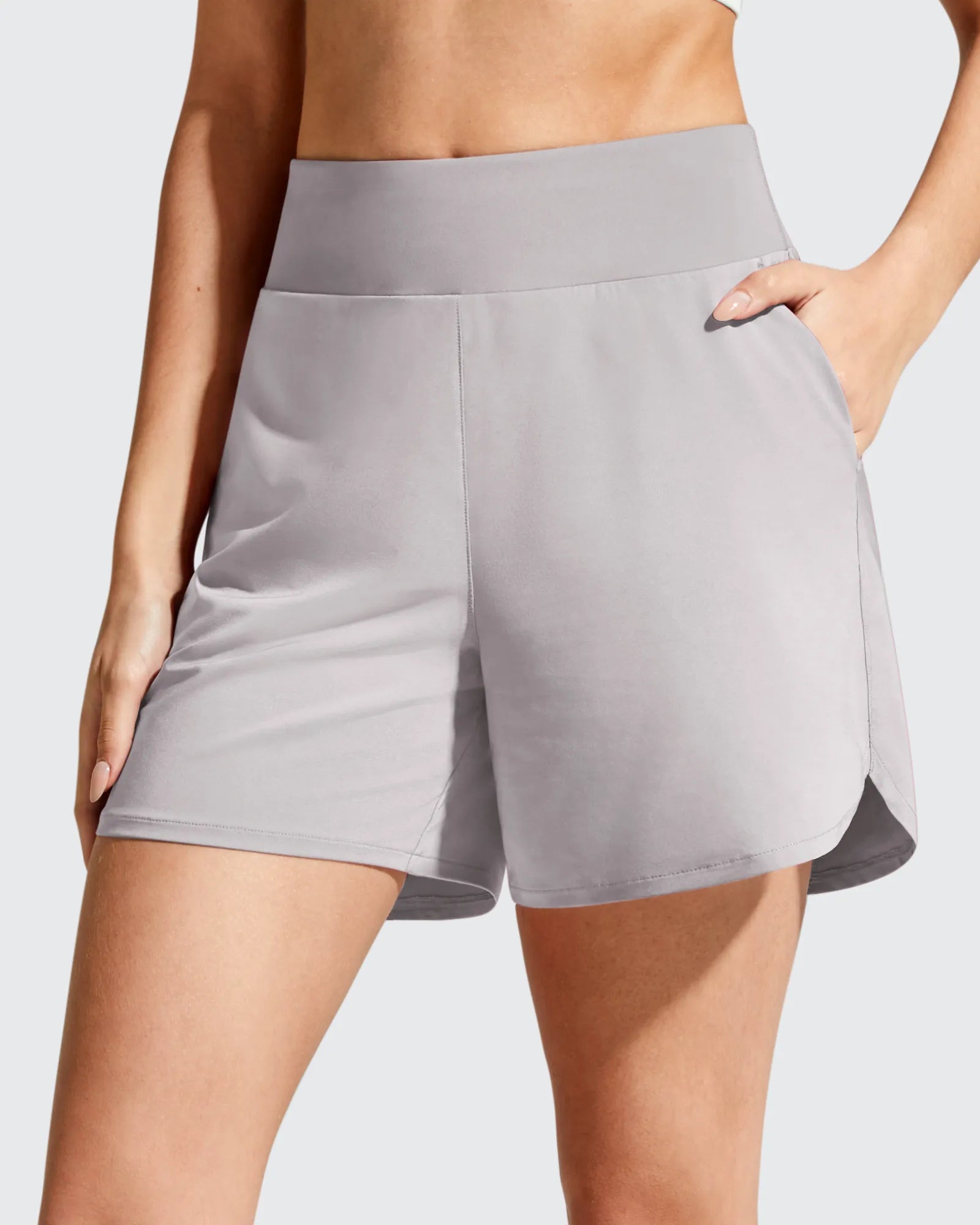 G4Free - Chillwhisp Built-in Brief Liner High Waist Athletic Shorts -GF26E710AA-S-GF26E710AB-M-GF26E710AC-L-GF26E710AD-XL-GF26E710AE-XXL