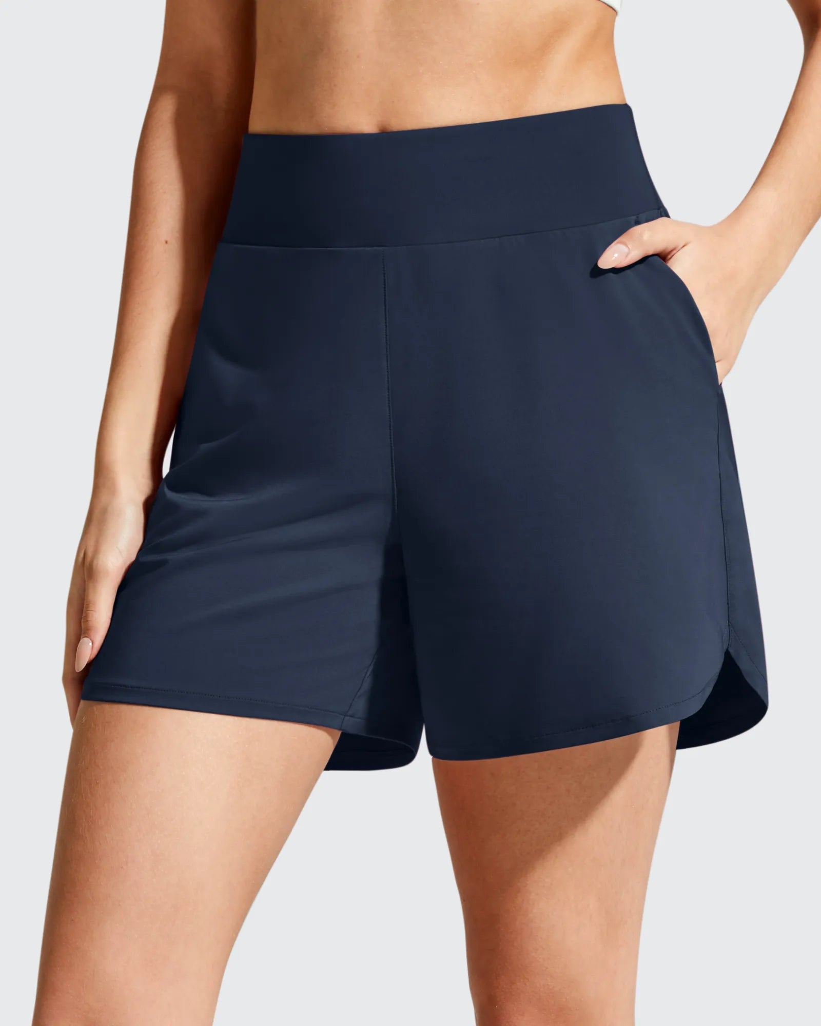 G4Free - Chillwhisp Built-in Brief Liner High Waist Athletic Shorts -GF26E710AA-S-GF26E710AB-M-GF26E710AC-L-GF26E710AD-XL-GF26E710AE-XXL