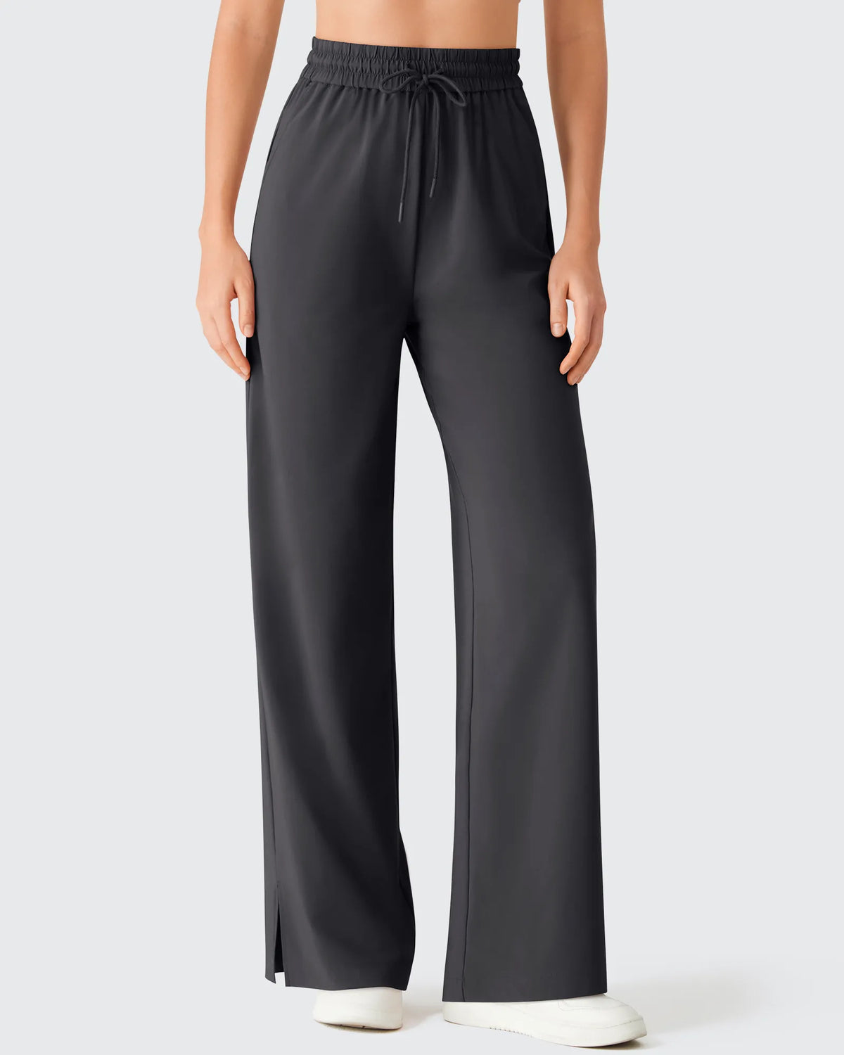 G4Free - Chillwhisp Drawstring Side Slit Flowy Palazzo Wide Leg Pants -GF26J855A001A-S-GF26J856A001A-S-GF26J857A001A-S-GF26J855A001B-M-GF26J856A001B-M