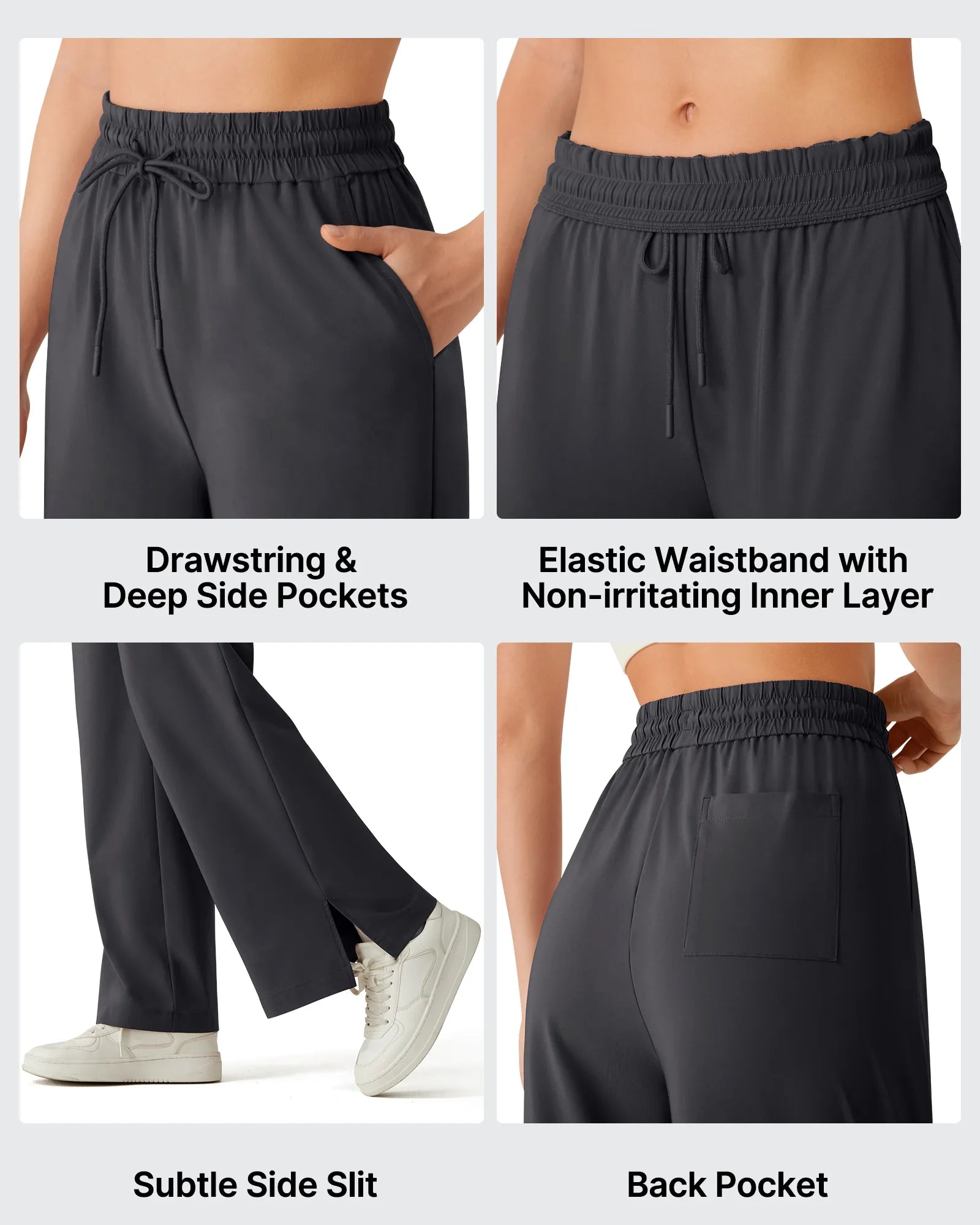 G4Free - Chillwhisp Drawstring Side Slit Flowy Palazzo Wide Leg Pants -GF26J855A001A-S-GF26J856A001A-S-GF26J857A001A-S-GF26J855A001B-M-GF26J856A001B-M