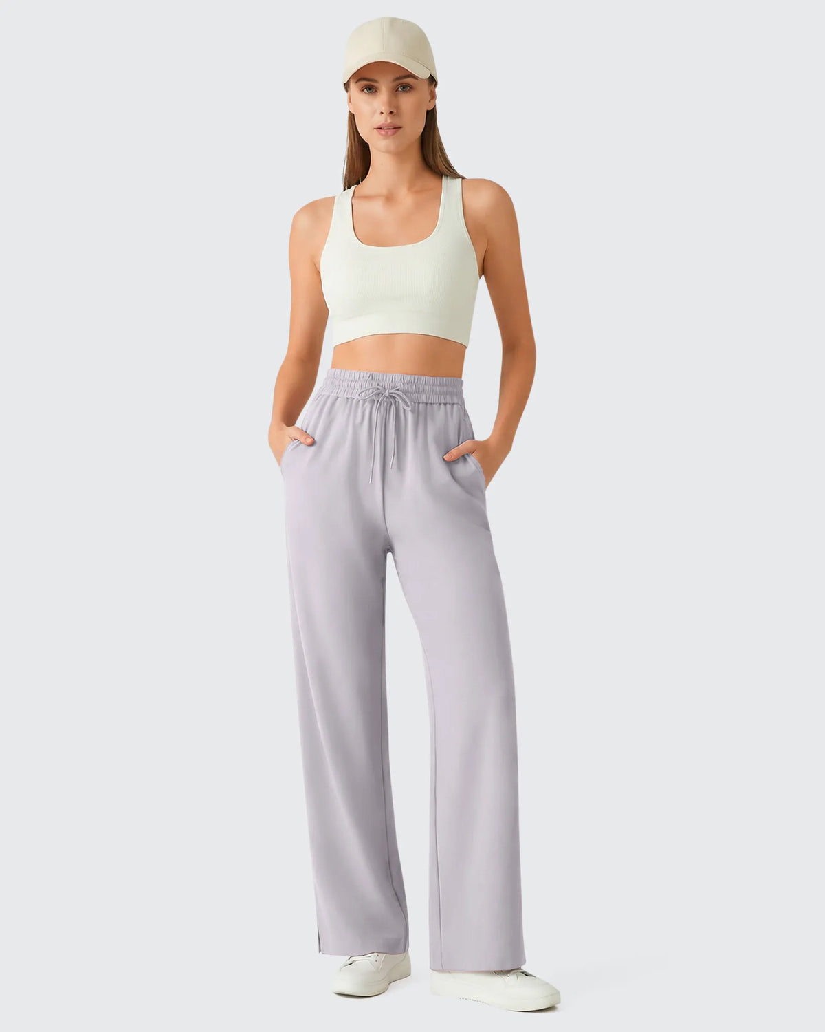 G4Free - Chillwhisp Drawstring Side Slit Flowy Palazzo Wide Leg Pants -GF26J855A001A-S-GF26J856A001A-S-GF26J857A001A-S-GF26J855A001B-M-GF26J856A001B-M