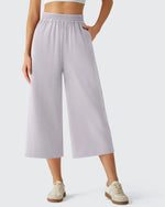 G4Free - Chillwhisp Elastic Waist Flowy Wide Leg Capri Pants 20'' -GF26J866D019A-S-GF26J866D019B-M-GF26J866D019C-L-GF26J866D019D-XL-GF26J866D019E-XXL