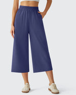 G4Free - Chillwhisp Elastic Waist Flowy Wide Leg Capri Pants 20'' -GF26J866D019A-S-GF26J866D019B-M-GF26J866D019C-L-GF26J866D019D-XL-GF26J866D019E-XXL