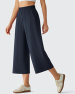 G4Free - Chillwhisp Elastic Waist Flowy Wide Leg Capri Pants 20'' -GF26J866D019A-S-GF26J866D019B-M-GF26J866D019C-L-GF26J866D019D-XL-GF26J866D019E-XXL