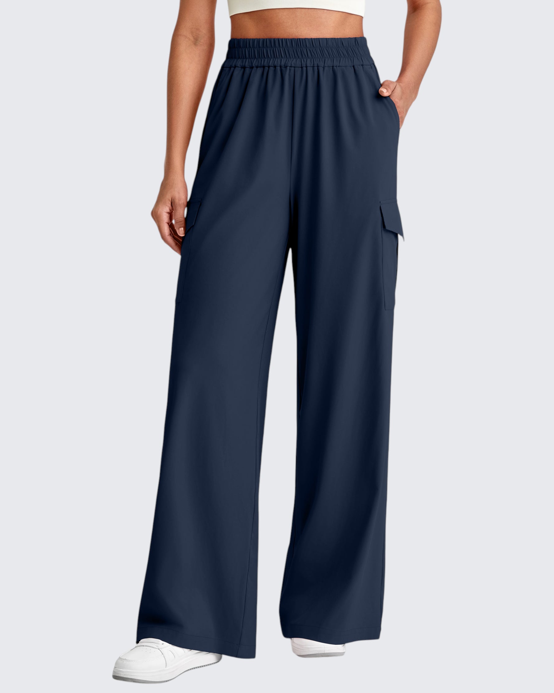 G4Free - Chillwhisp High Waisted Wide Leg Cargo Pants -GF25J437CA-S