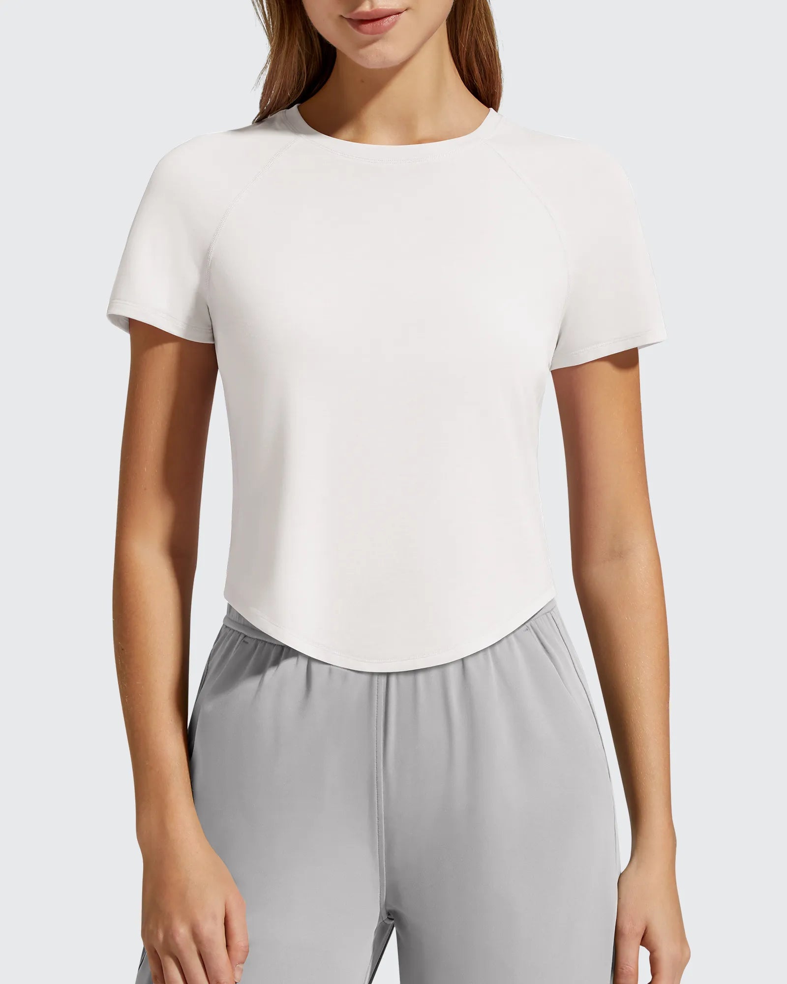 G4Free - Cropped Crewneck Relaxed Fit Short Sleeve Tops -GF26K885A001A-S