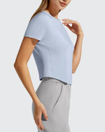 G4Free - Cropped Crewneck Relaxed Fit Short Sleeve Tops -GF26K885A001A-S-GF26K885A001B-M-GF26K885A001C-L-GF26K885A001D-XL-GF26K885A001E-XXL