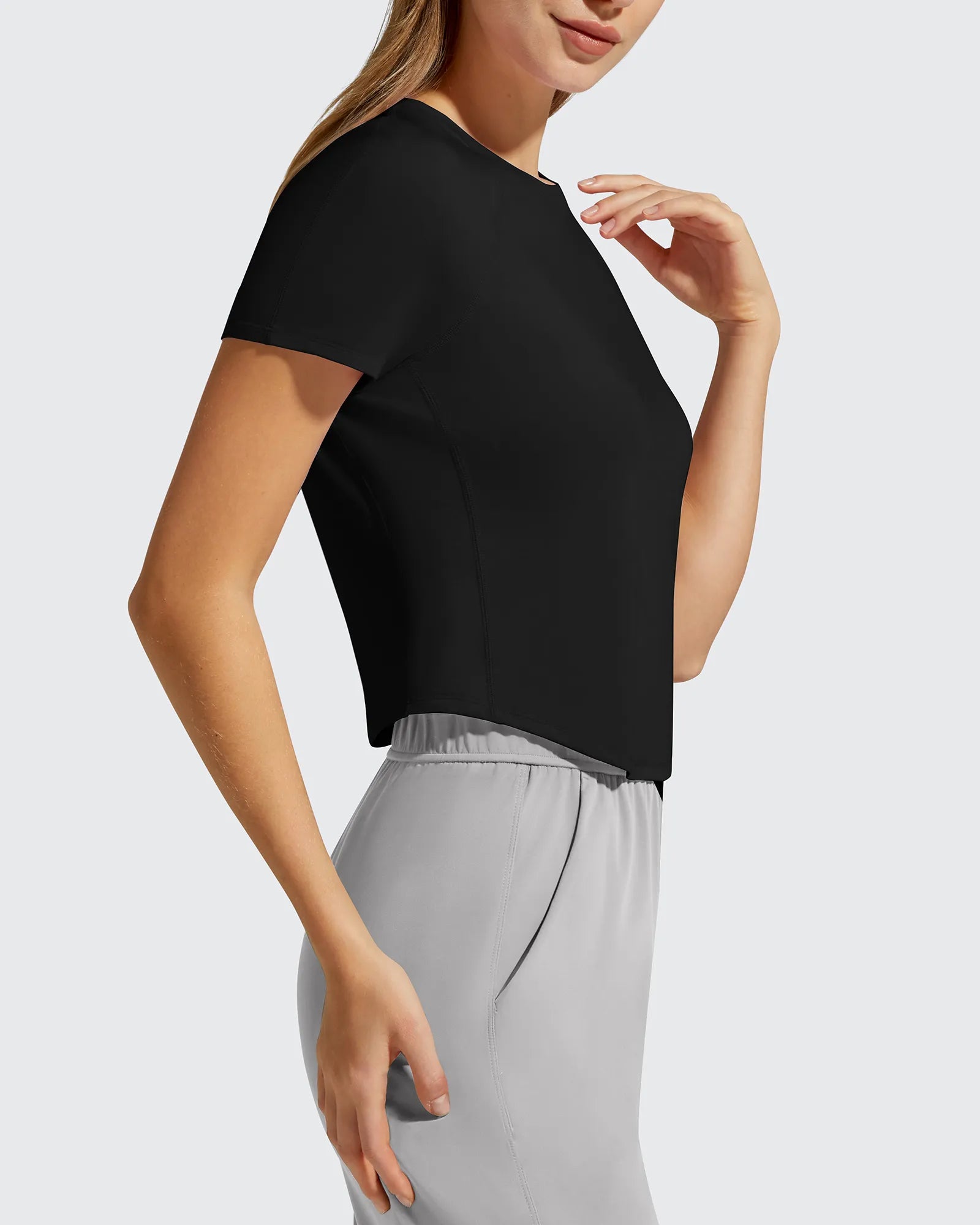 G4Free - Cropped Crewneck Relaxed Fit Short Sleeve Tops -GF26K885A001A-S-GF26K885A001B-M-GF26K885A001C-L-GF26K885A001D-XL-GF26K885A001E-XXL