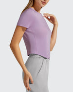 G4Free - Cropped Crewneck Relaxed Fit Short Sleeve Tops -GF26K885A001A-S-GF26K885A001B-M-GF26K885A001C-L-GF26K885A001D-XL-GF26K885A001E-XXL