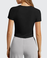 G4Free - Cropped Crewneck Relaxed Fit Short Sleeve Tops -GF26K885A001A-S-GF26K885A001B-M-GF26K885A001C-L-GF26K885A001D-XL-GF26K885A001E-XXL