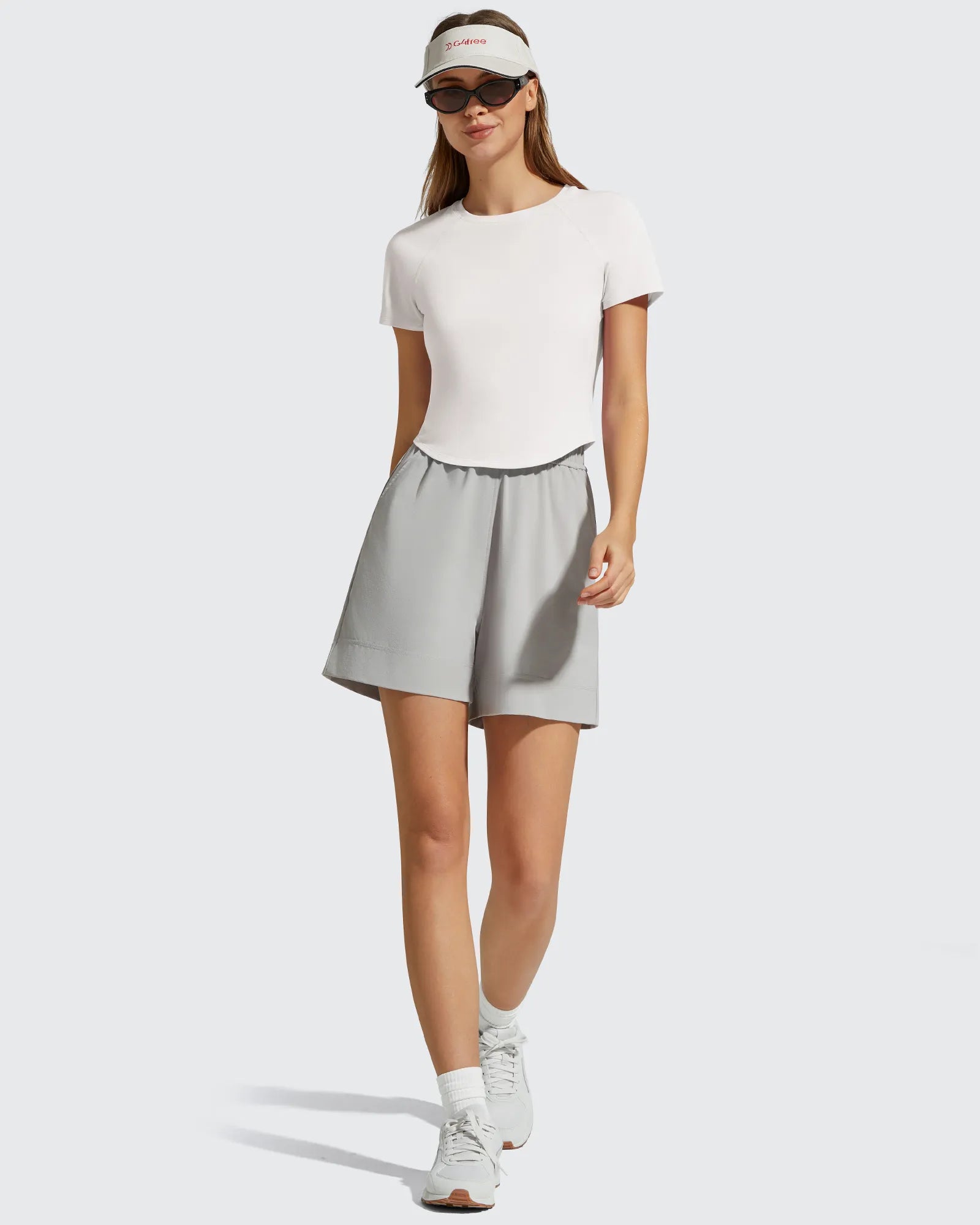 G4Free - Cropped Crewneck Relaxed Fit Short Sleeve Tops -GF26K885A001A-S-GF26K885A001B-M-GF26K885A001C-L-GF26K885A001D-XL-GF26K885A001E-XXL