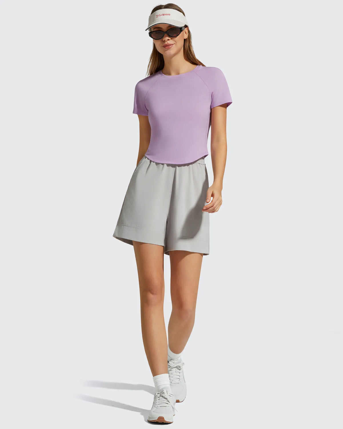 G4Free - Cropped Crewneck Relaxed Fit Short Sleeve Tops -GF26K885A001A-S-GF26K885A001B-M-GF26K885A001C-L-GF26K885A001D-XL-GF26K885A001E-XXL