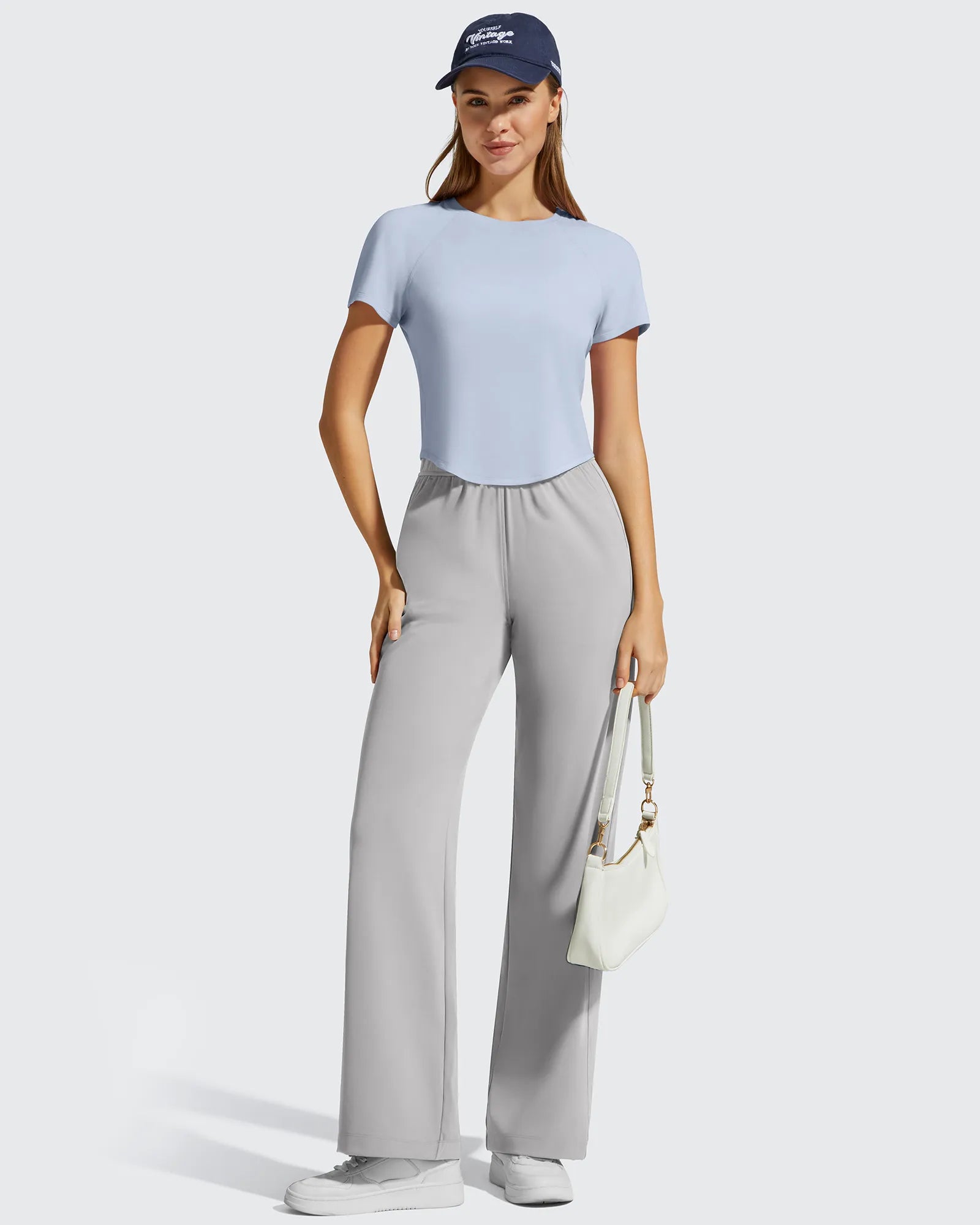 G4Free - Cropped Crewneck Relaxed Fit Short Sleeve Tops -GF26K885A001A-S-GF26K885A001B-M-GF26K885A001C-L-GF26K885A001D-XL-GF26K885A001E-XXL