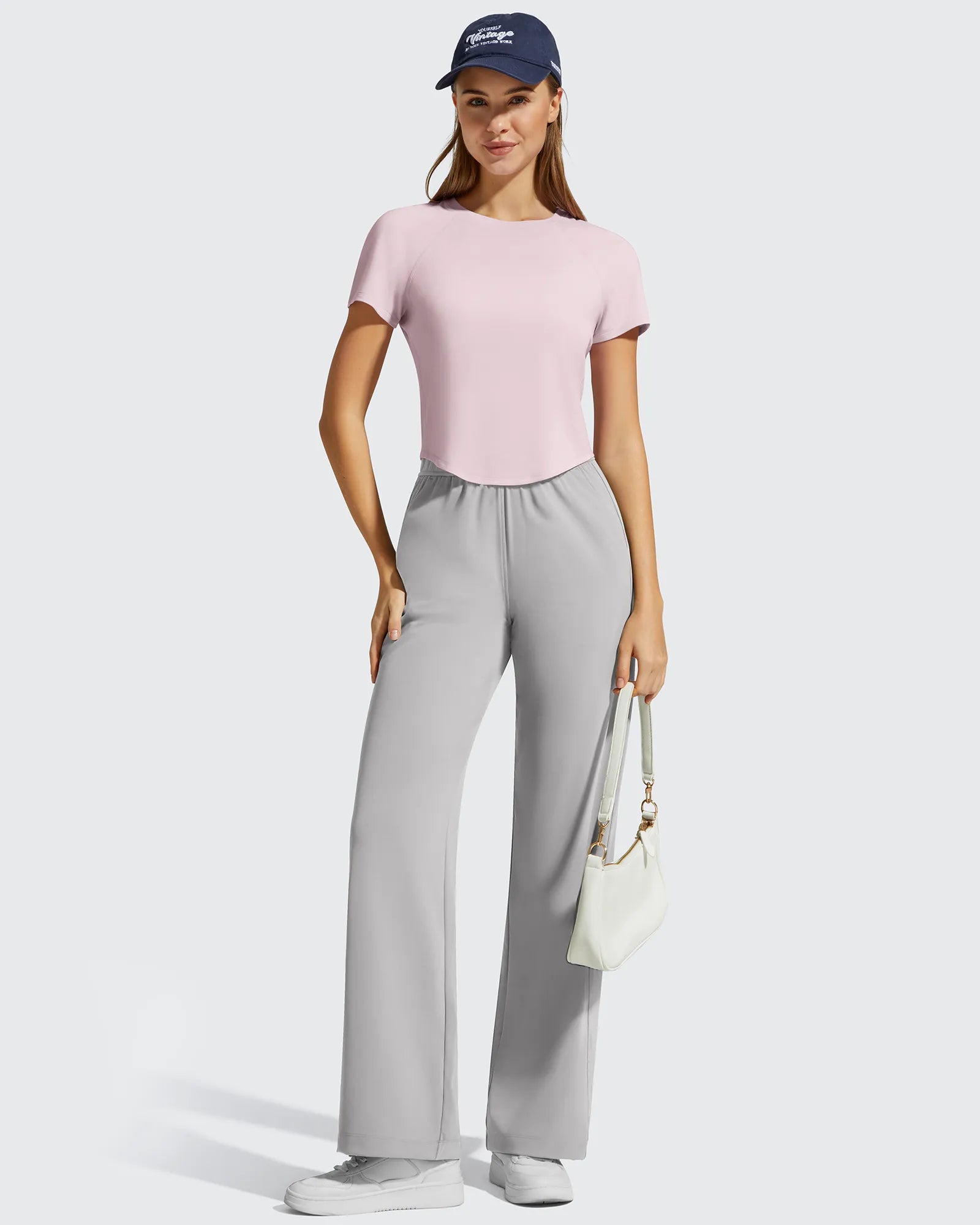 G4Free - Cropped Crewneck Relaxed Fit Short Sleeve Tops -GF26K885A001A-S-GF26K885A001B-M-GF26K885A001C-L-GF26K885A001D-XL-GF26K885A001E-XXL