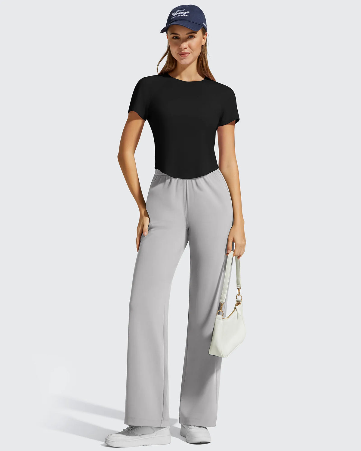 G4Free - Cropped Crewneck Relaxed Fit Short Sleeve Tops -GF26K885A001A-S-GF26K885A001B-M-GF26K885A001C-L-GF26K885A001D-XL-GF26K885A001E-XXL