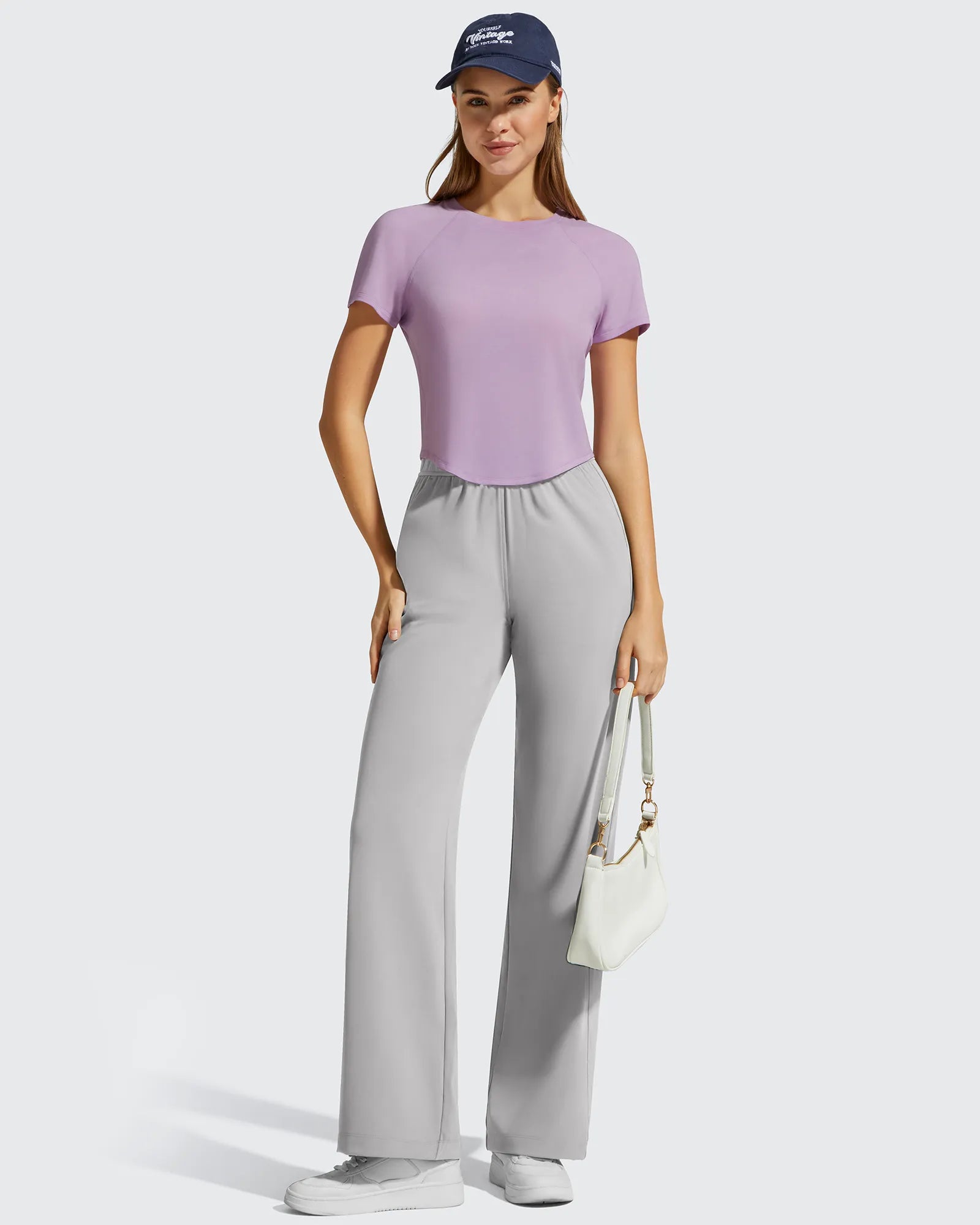 G4Free - Cropped Crewneck Relaxed Fit Short Sleeve Tops -GF26K885A001A-S-GF26K885A001B-M-GF26K885A001C-L-GF26K885A001D-XL-GF26K885A001E-XXL