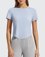 G4Free - Cropped Crewneck Relaxed Fit Short Sleeve Tops -GF26K885A001A-S-GF26K885A001B-M-GF26K885A001C-L-GF26K885A001D-XL-GF26K885A001E-XXL