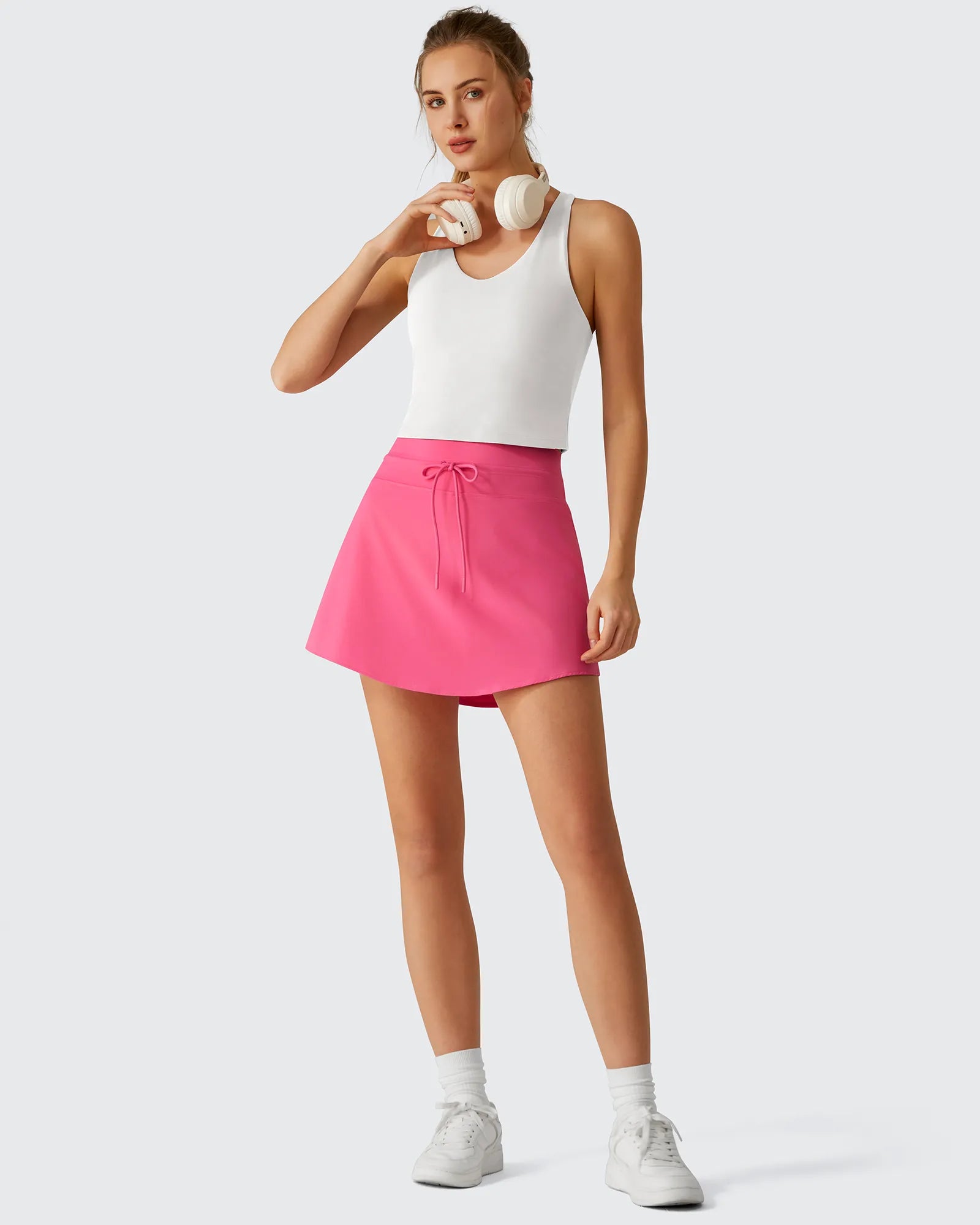 G4Free - Drawstring Curved Hem Inner Shorts Ball Pocket Skorts 15" -GF26H815G012F-XS-GF26H815G012A-S-GF26H815G012B-M-GF26H815G012C-L-GF26H815G012D-XL