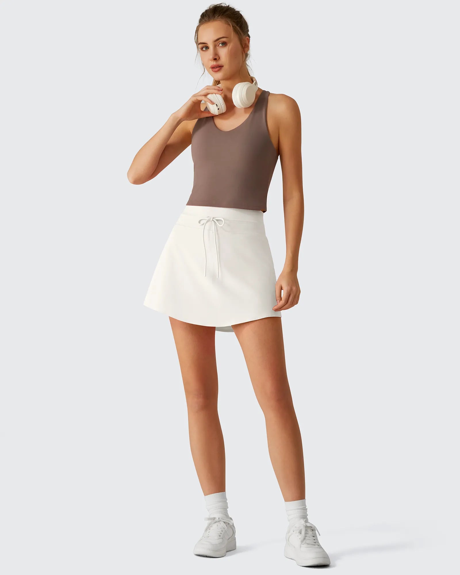 G4Free - Drawstring Curved Hem Inner Shorts Ball Pocket Skorts 15" -GF26H815G012F-XS-GF26H815G012A-S-GF26H815G012B-M-GF26H815G012C-L-GF26H815G012D-XL