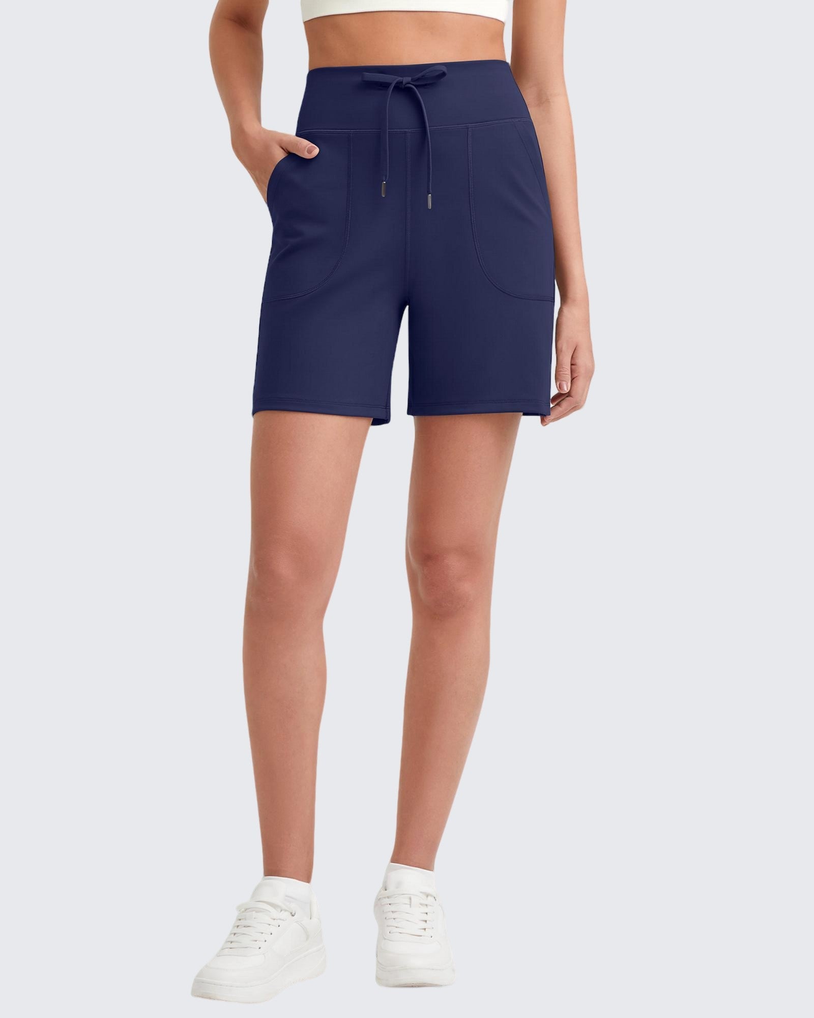 G4Free - EverGoing Bermuda Drawstring High-Waist Athletic Shorts -GF25E308CF-XS