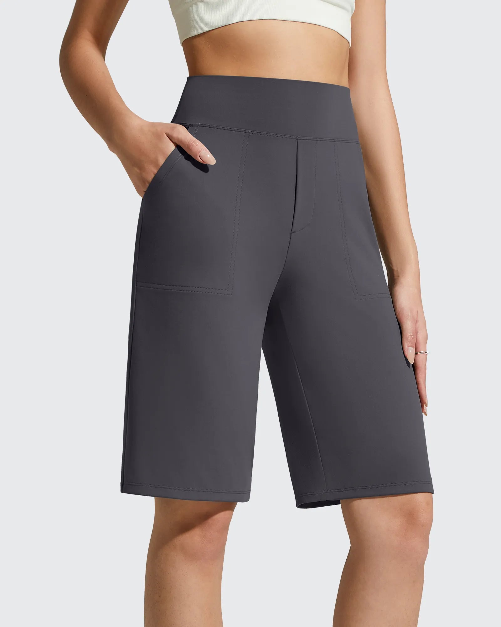 G4Free - EverGoing Bermuda Pockets Knee Length Shorts 10" -GF26E795C001A-S