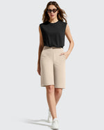 G4Free - EverGoing Bermuda Pockets Knee Length Shorts 10" -GF26E795F001A-S