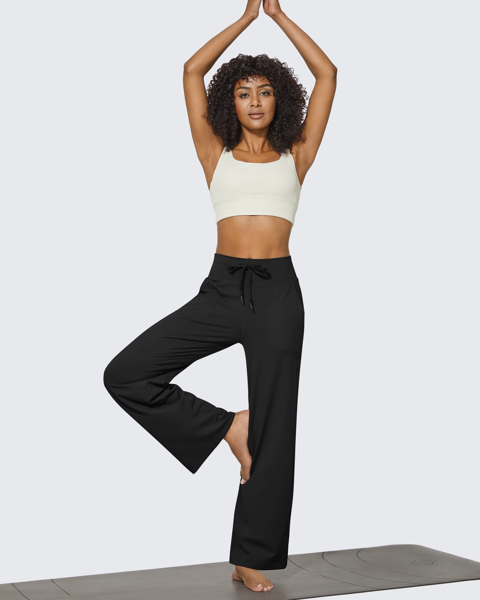 G4Free - EverGoing Business Casual High-Waist Wide Leg Pants Petite -GF23J189AF-XS