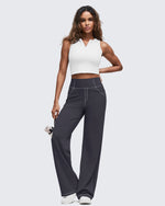 G4Free - EverGoing Contrast Stitch High-Waist Wide Leg Pants -GF25J581AA-S-GF25J582AA-S-GF25J583AA-S-GF25J581AB-M-GF25J582AB-M