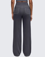 G4Free - EverGoing Contrast Stitch High-Waist Wide Leg Pants -GF25J581AA-S-GF25J582AA-S-GF25J583AA-S-GF25J581AB-M-GF25J582AB-M