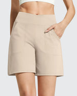 G4Free - EverGoing Cross Waist Pockets Athletic Shorts 6'' -GF26E784A001F-XS