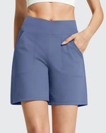 G4Free - EverGoing Cross Waist Pockets Athletic Shorts 6'' -GF26E784A001F-XS