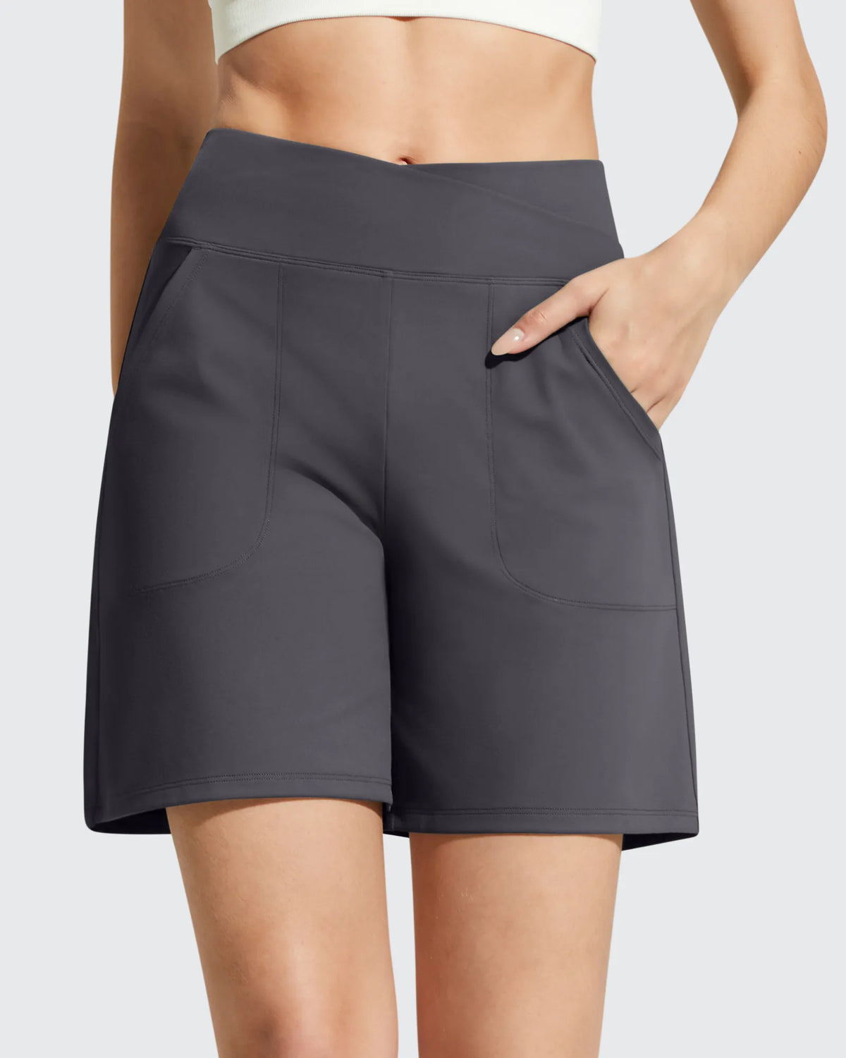 G4Free - EverGoing Cross Waist Pockets Athletic Shorts 6'' -GF26E784A001F-XS-GF26E784A001A-S-GF26E784A001B-M-GF26E784A001C-L-GF26E784A001D-XL