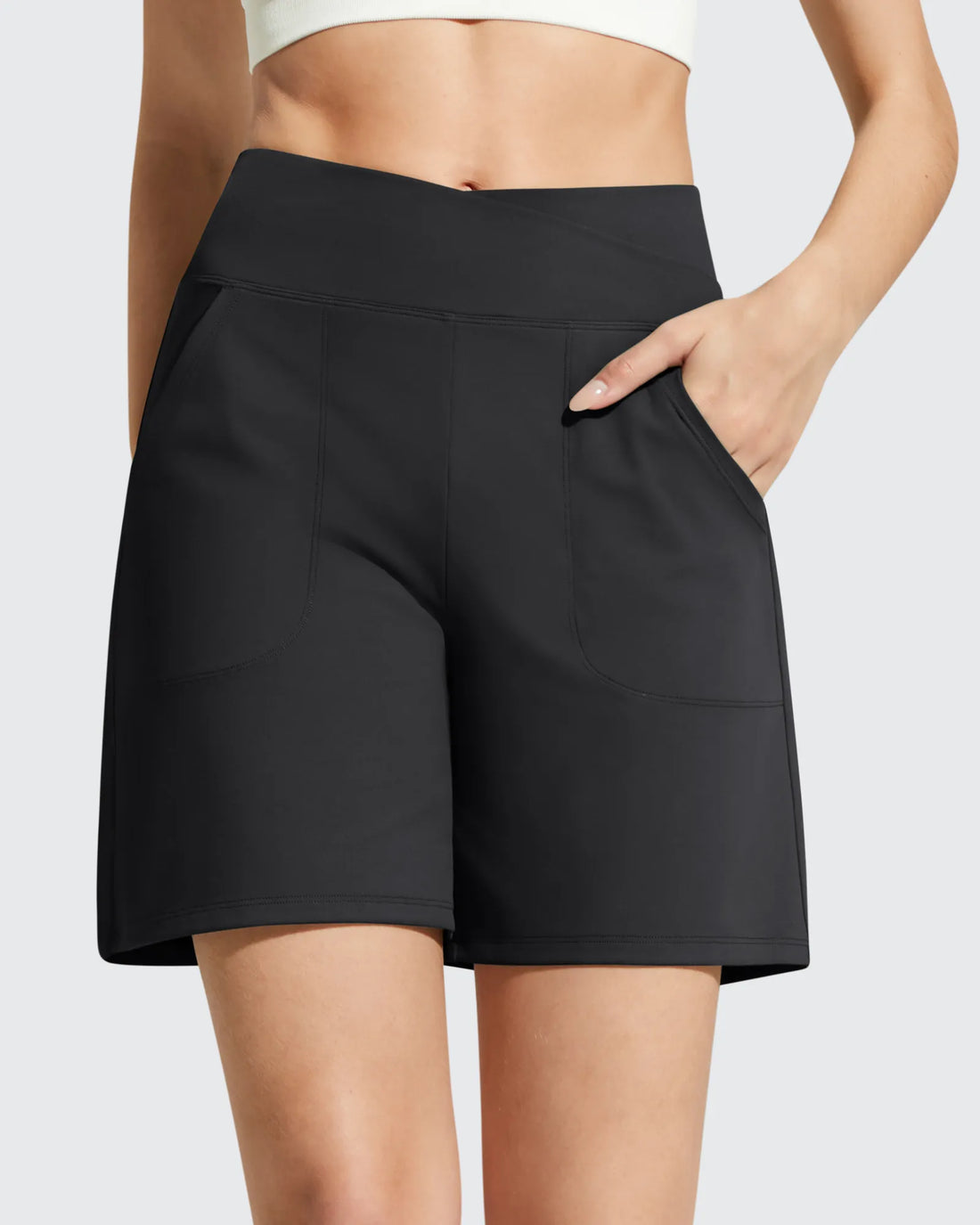 G4Free - EverGoing Cross Waist Pockets Athletic Shorts 6'' -GF26E784A001F-XS-GF26E784A001A-S-GF26E784A001B-M-GF26E784A001C-L-GF26E784A001D-XL