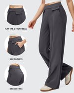 G4Free - EverGoing Flap Pockets Wide Leg Dressy Pants -GF25J640AA-S-GF25J641AA-S-GF25J642AA-S-GF25J640AB-M-GF25J641AB-M