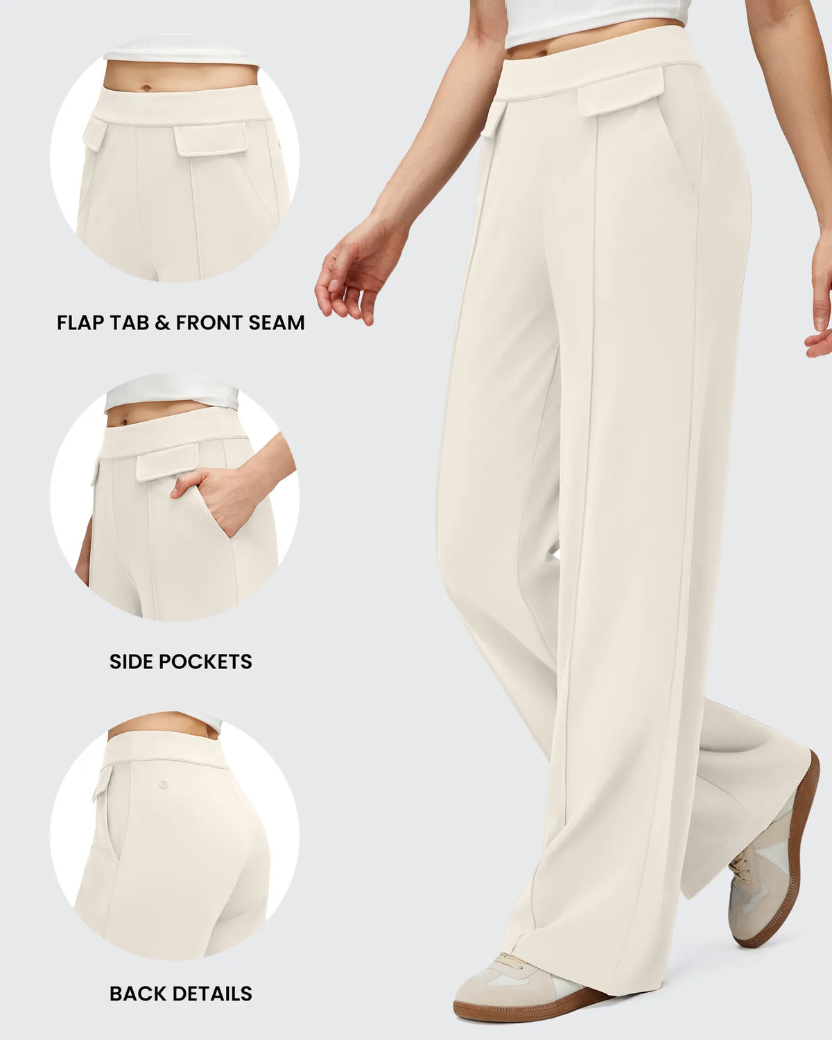G4Free - EverGoing Flap Pockets Wide Leg Dressy Pants -GF25J640AA-S-GF25J641AA-S-GF25J642AA-S-GF25J640AB-M-GF25J641AB-M
