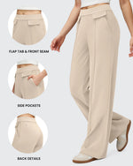 G4Free - EverGoing Flap Pockets Wide Leg Dressy Pants -GF25J640AA-S-GF25J641AA-S-GF25J642AA-S-GF25J640AB-M-GF25J641AB-M