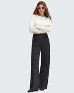G4Free - EverGoing Flap Pockets Wide Leg Dressy Pants -GF25J640AA-S-GF25J641AA-S-GF25J642AA-S-GF25J640AB-M-GF25J641AB-M