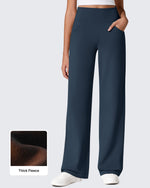 G4Free - EverGoing Fleece Lined High-Waist Wide Leg Thermal Trousers -GF24J230CA-S