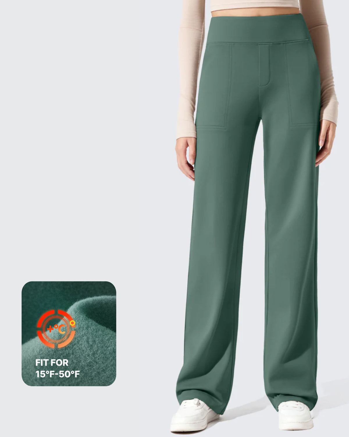 G4Free - EverGoing Fleece Lined High-Waisted Dressy Pants -GF24J238KA-S