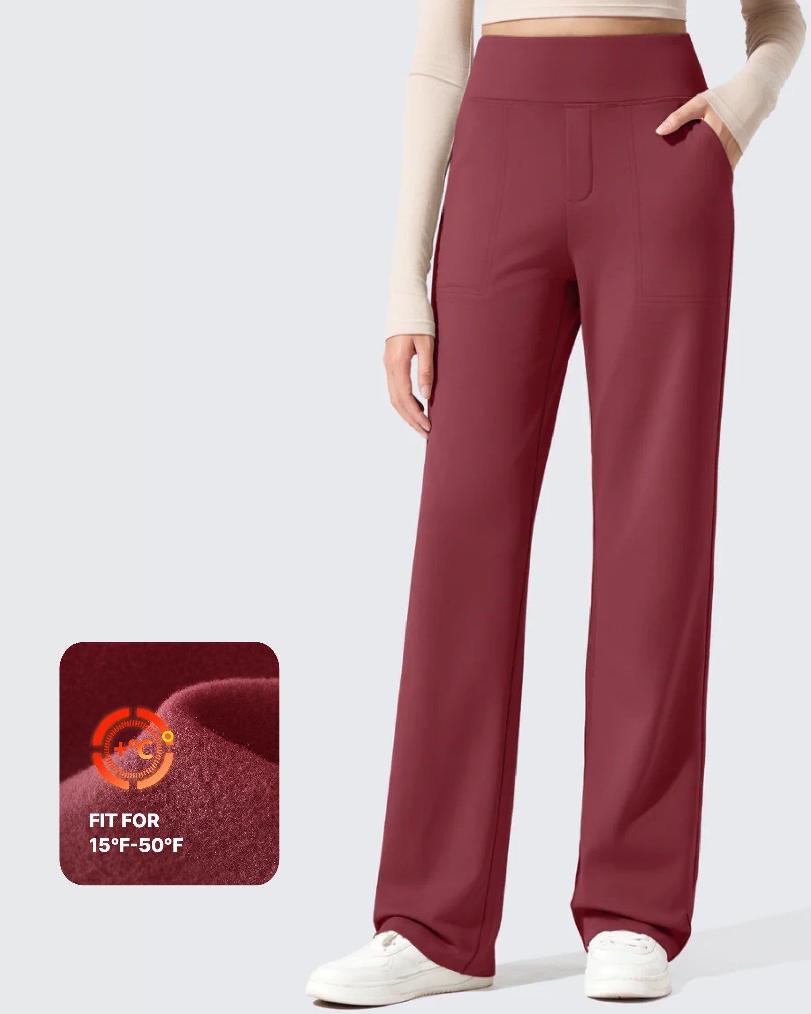 G4Free - EverGoing Fleece Lined High-Waisted Dressy Pants -GF24J238LA-S