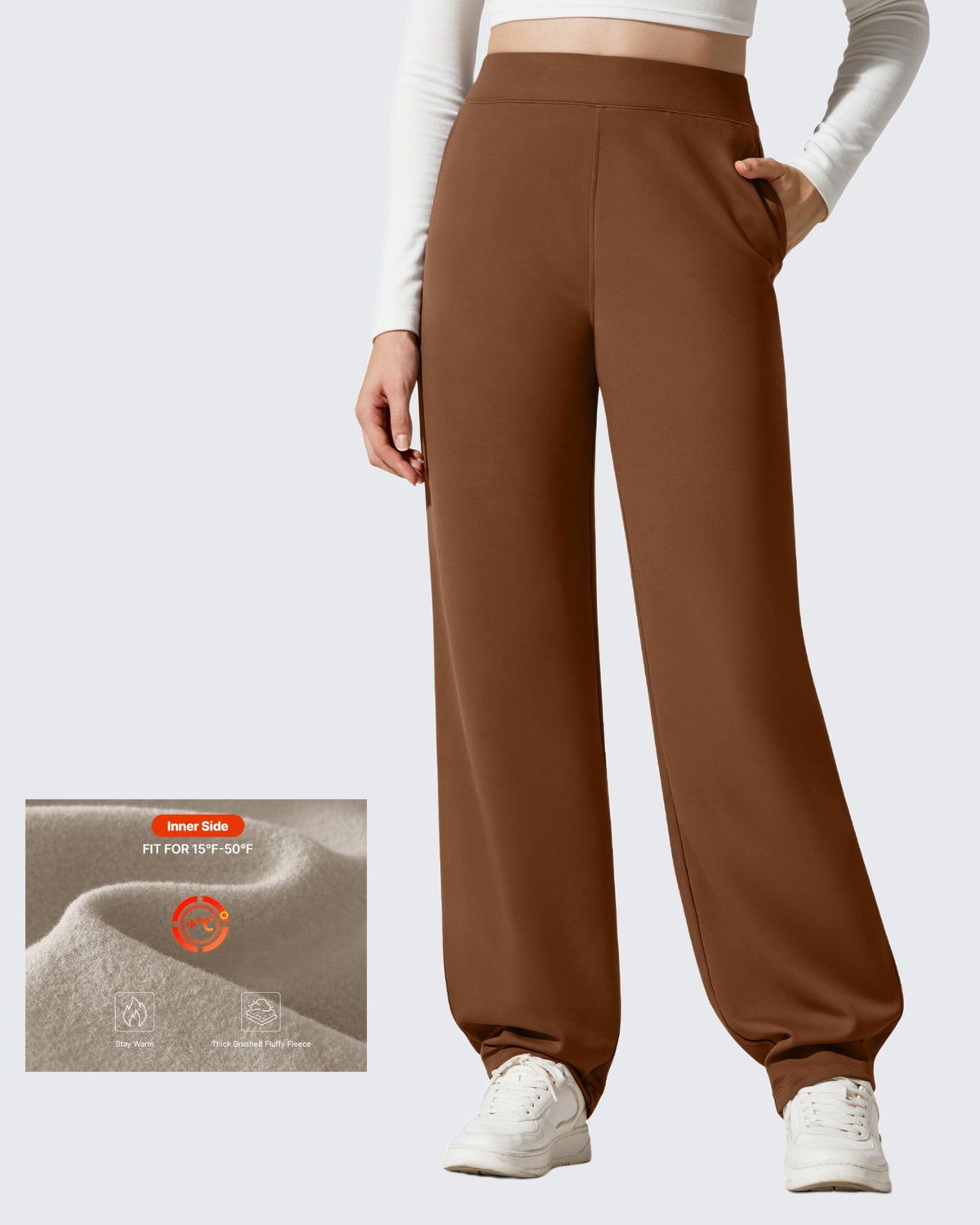 G4Free - EverGoing Fleece Lined Loose Warm Narrow Legs Pants -GF25J684AF-XS