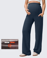 G4Free - EverGoing Fleece Lined Maternity Wide Leg Pants -GF25JY599AF-XS