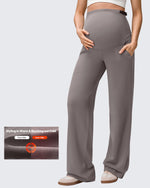 G4Free - EverGoing Fleece Lined Maternity Wide Leg Pants -GF25JY599AF-XS