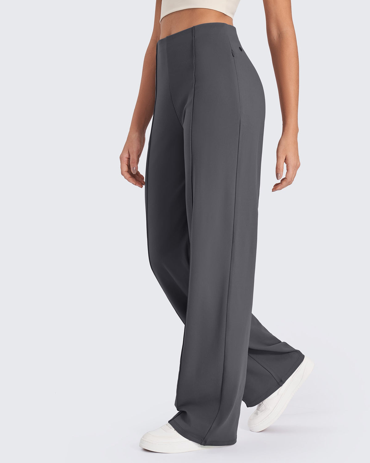 G4Free - EverGoing Front Pleats Wide Leg Pants -GF24J276CA-S