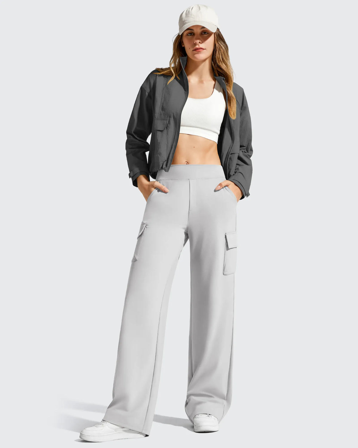 G4Free - EverGoing High-Waist 4 Pockets Wide Leg Cargo Pants -GF26J798A001A-S-GF26J799A001A-S-GF26J800A001A-S-GF26J798A001B-M-GF26J799A001B-M