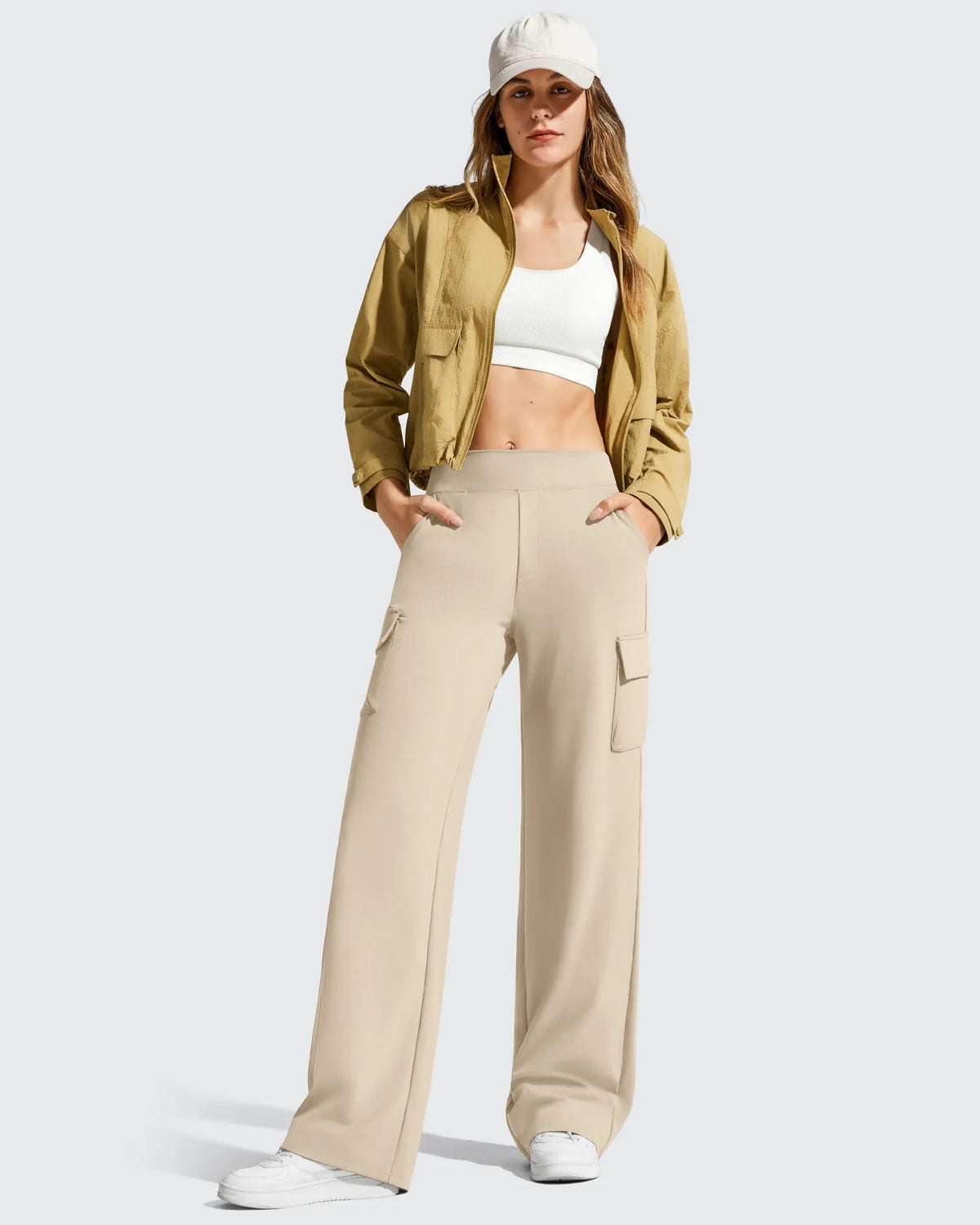 G4Free - EverGoing High-Waist 4 Pockets Wide Leg Cargo Pants -GF26J798A001A-S-GF26J799A001A-S-GF26J800A001A-S-GF26J798A001B-M-GF26J799A001B-M