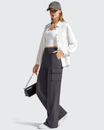 G4Free - EverGoing High-Waist 4 Pockets Wide Leg Cargo Pants -GF26J798A001A-S-GF26J799A001A-S-GF26J800A001A-S-GF26J798A001B-M-GF26J799A001B-M