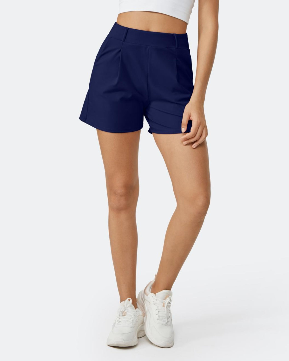 G4Free - EverGoing High-Waist Belted Pleated Casual Dressy Shorts -GF24E200AF-XS-GF24E200AA-S-GF24E200AB-M-GF24E200AC-L-GF24E200AD-XL