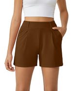 G4Free - EverGoing High-Waist Belted Pleated Casual Dressy Shorts -GF24E200AF-XS-GF24E200AA-S-GF24E200AB-M-GF24E200AC-L-GF24E200AD-XL